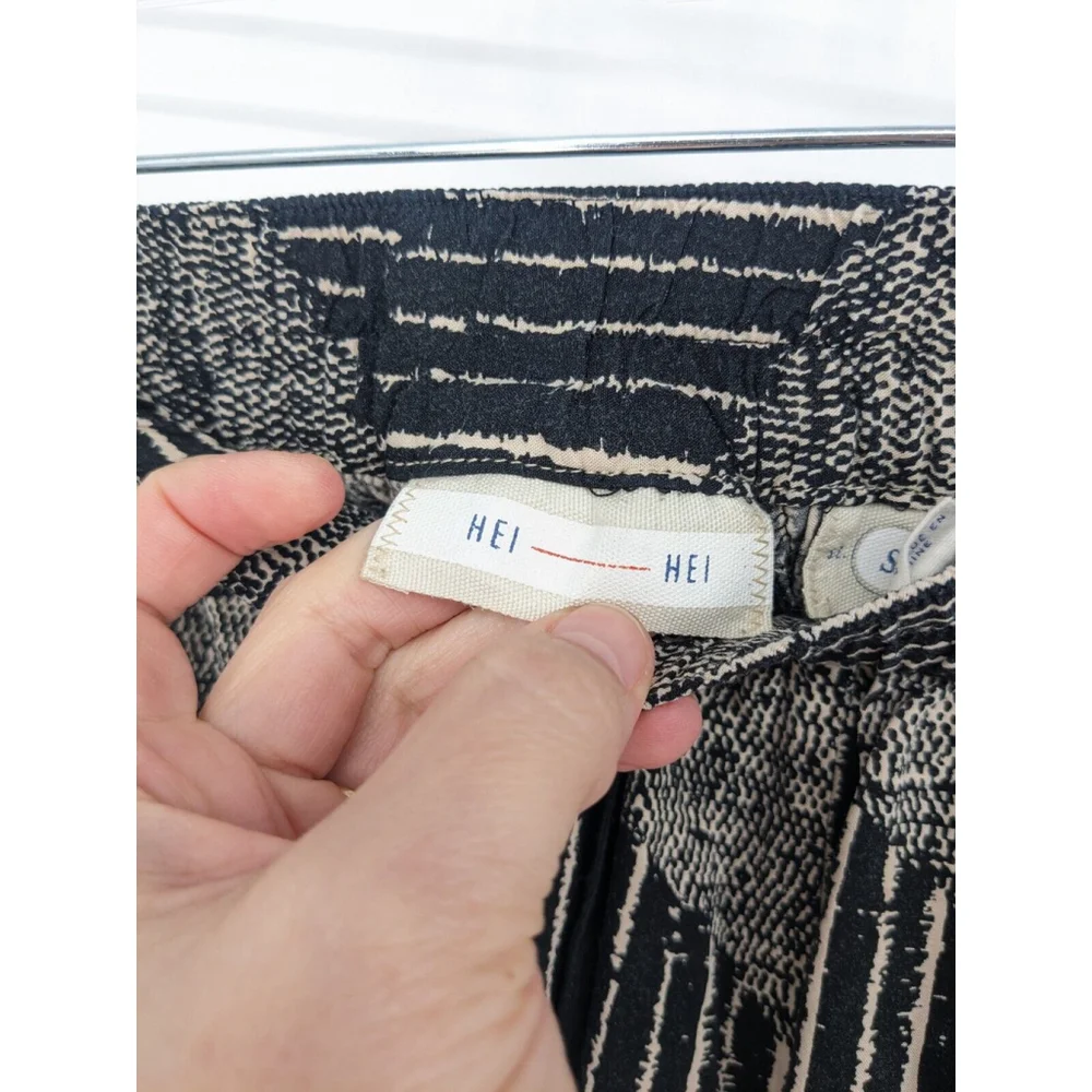Anthropologie Hei Hei Pants Tapered Leg Geometric Bohemian Hippie‎ Black/White S - Picture 8 of 14